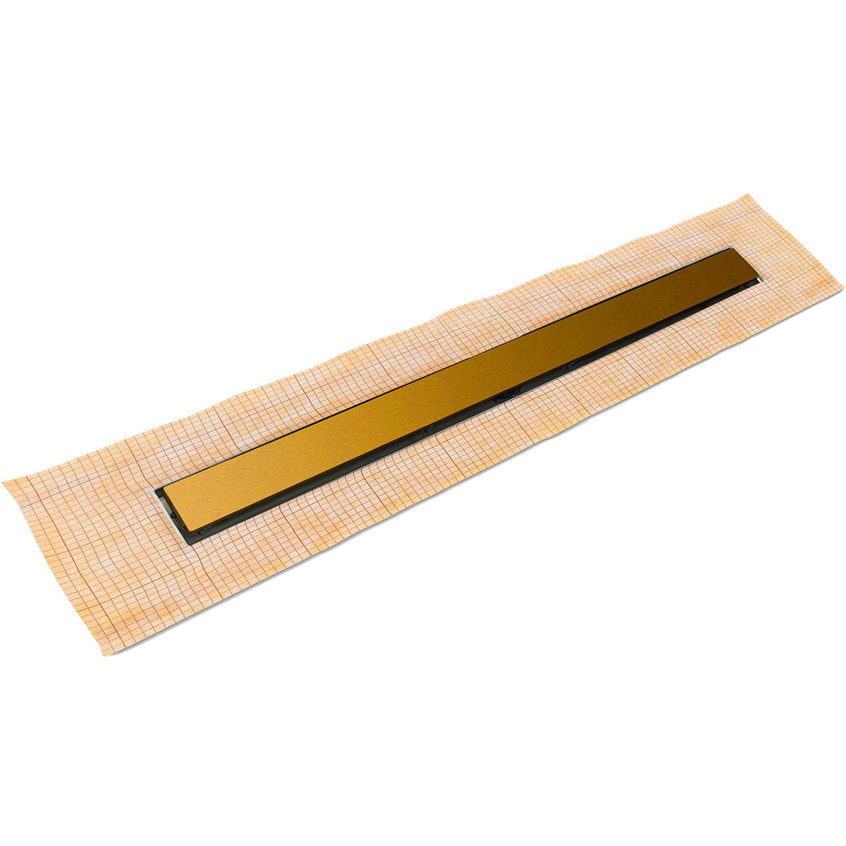 INFINITY DRAIN FCSSG 6560 PG FCSSG 65 60" FCS Series Complete Kit with 2 1/2" Solid Grate in Polished Gold
