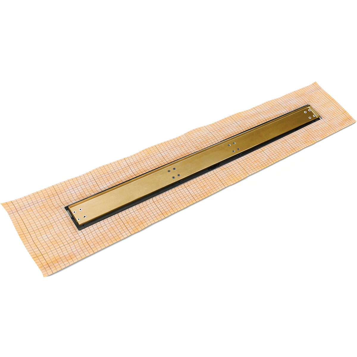 INFINITY DRAIN FCSTIF 6532 PB FCSTIF 65 32" FCS Series Complete Kit with Tile Insert Frame in Polished Brass