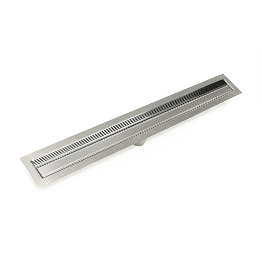 INFINITY DRAIN FFAS 3832 PS FFAS 38 32" FF Series Complete Kit with 1.5" Wedge Wire Grate in Polished Stainless