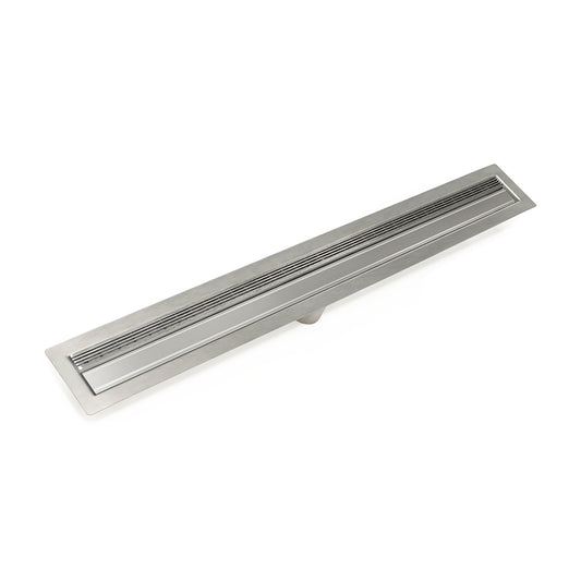 INFINITY DRAIN FFAS 3848 SS FFAS 38 48" FF Series Complete Kit with 1.5" Wedge Wire Grate in Satin Stainless