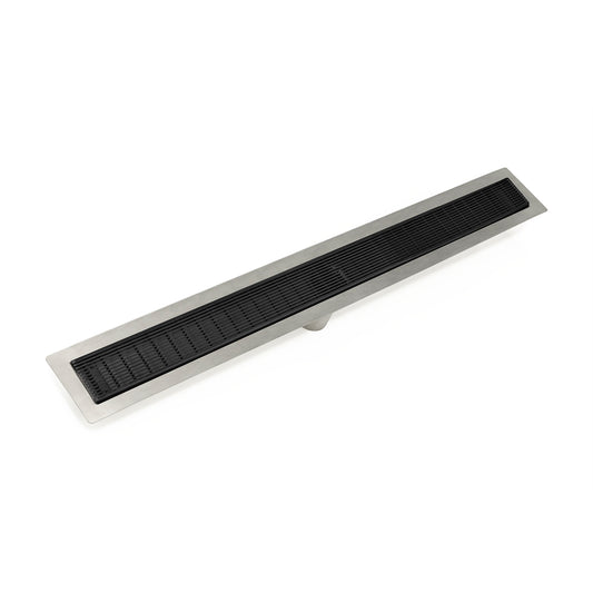 INFINITY DRAIN FFAS 6548 BK FFAS 65 48" FF Series Complete Kit with 2 1/2" Wedge Wire Grate in Matte Black