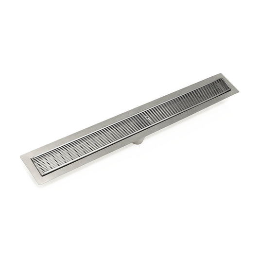 INFINITY DRAIN FFAS 6560 PS FFAS 65 60" FF Series Complete Kit with 2 1/2" Wedge Wire Grate in Polished Stainless
