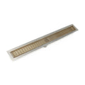 INFINITY DRAIN FFAS 6548 SB FFAS 65 48" FF Series Complete Kit with 2 1/2" Wedge Wire Grate in Satin Bronze