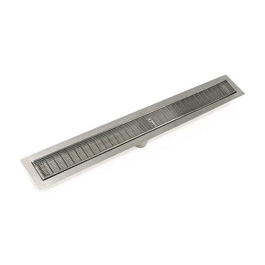 INFINITY DRAIN FFAS 6532 SS FFAS 65 32" FF Series Complete Kit with 2 1/2" Wedge Wire Grate in Satin Stainless