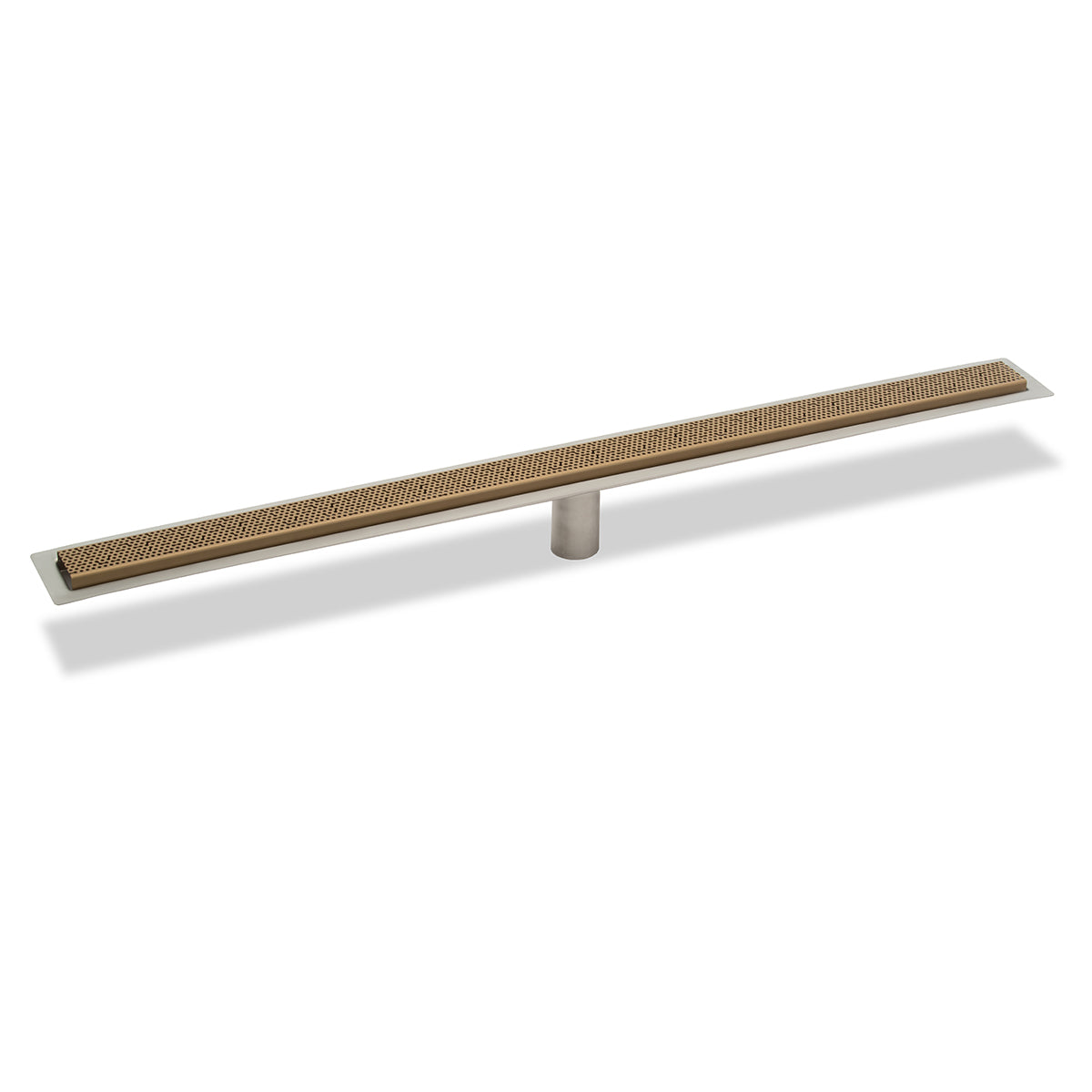 INFINITY DRAIN FFGR 6524 SB FFGR 65 24" FF Series Complete Kit with 2 1/2" Adhesion Style Grate in Satin Bronze