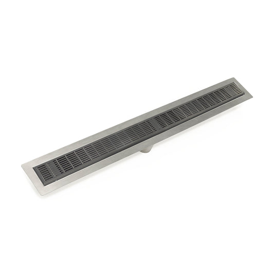 INFINITY DRAIN FFIG 6548 GM FFIG 65 48" FF Series Complete Kit with 2 1/2" Perforated Slotted Grate in Gunmetal
