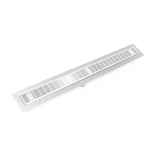 INFINITY DRAIN FFIG 6542 MW FFIG 65 42" FF Series Complete Kit with 2 1/2" Perforated Slotted Grate in Matte White