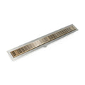 INFINITY DRAIN FFIG 6542 SC FFIG 65 42" FF Series Complete Kit with 2 1/2" Perforated Slotted Grate in Satin Champagne