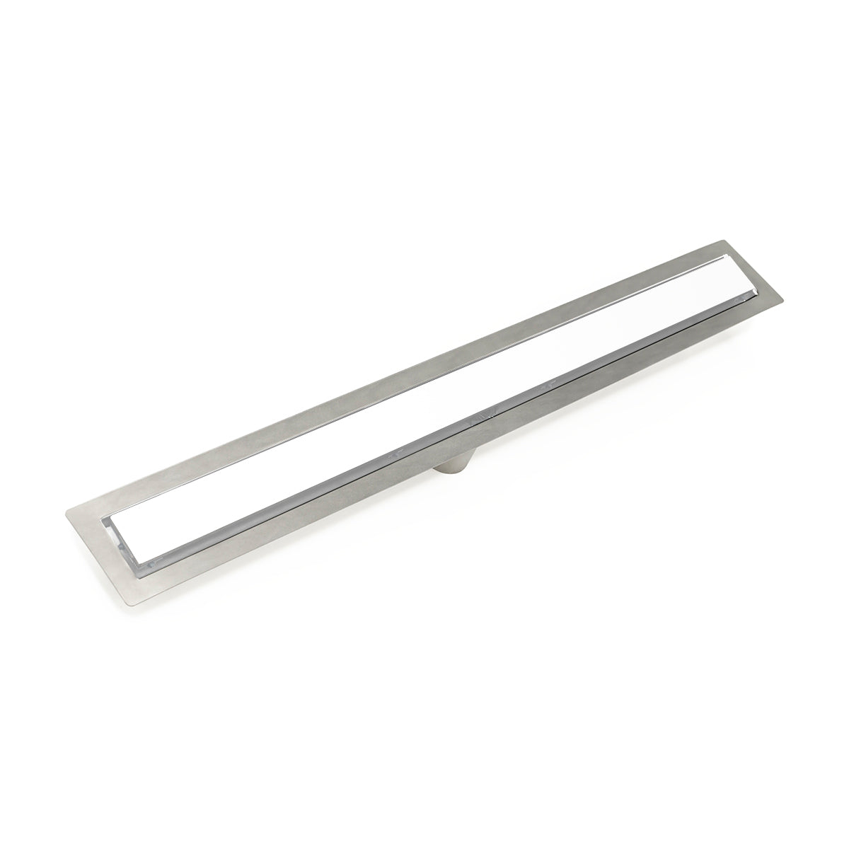 INFINITY DRAIN FFSG 6560 MW FFSG 65 60" FF Series Complete Kit with 2 1/2" Solid Grate in Matte White