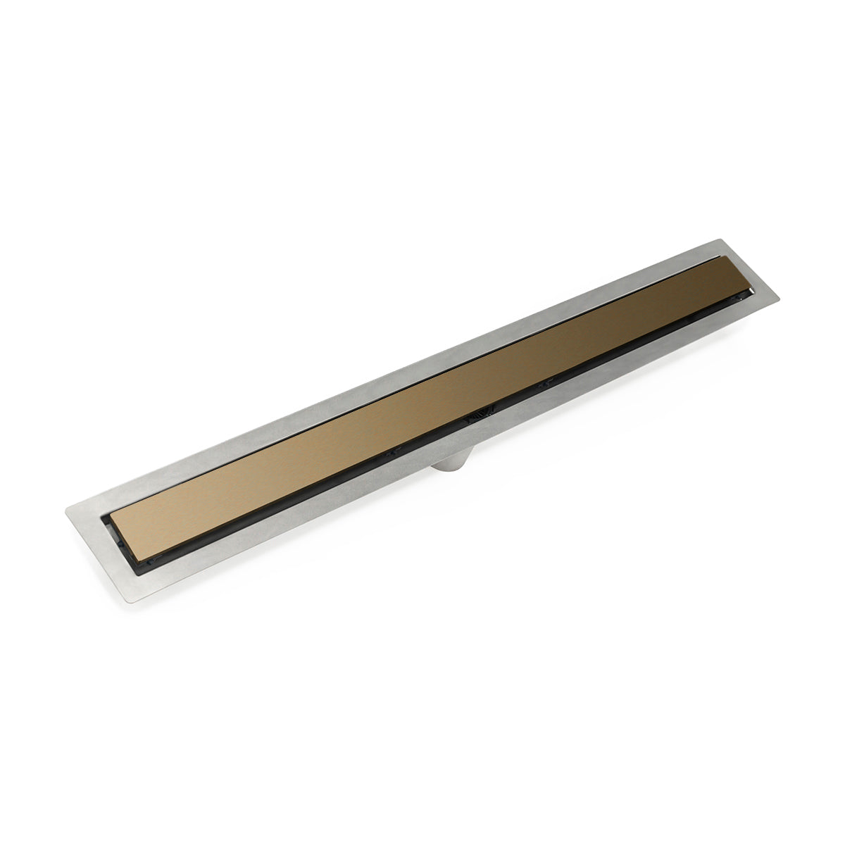 INFINITY DRAIN FFSG 6548 SC FFSG 65 48" FF Series Complete Kit with 2 1/2" Solid Grate in Satin Champagne