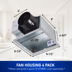 PANASONIC FV-07VBB1 Ecovent Fan Contractor Pack, Motor/Grille Assembly, Pick-A-Flow 70