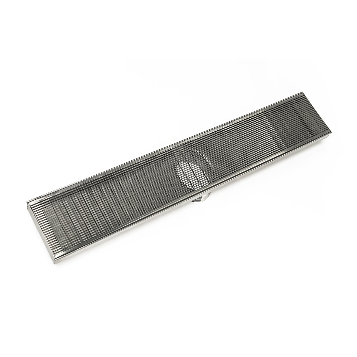 INFINITY DRAIN FXAS 10048-I SS FXAS 100 48" FX Series High Flow Complete Kit with Wedge Wire Grate in Satin Stainless with Cast Iron Drain Body