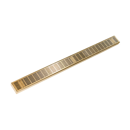 INFINITY DRAIN FXIG 6536 PB FXIG 65 36" FX Series Complete Kit with Perforated Slotted Grate in Polished Brass