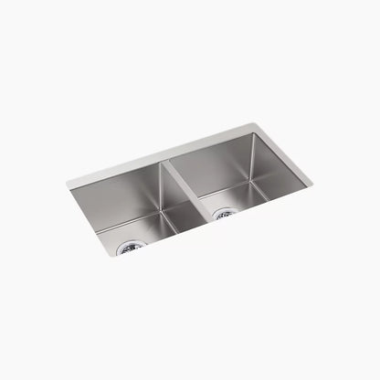 KOHLER Strive 29-1/2" undermount double-bowl kitchen sink - Stainless Steel, K-33154-NA