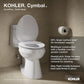 KOHLER K-57778-GCF-0 Cymbal Readylatch Quiet-Close Round-Front Toilet Seat, White