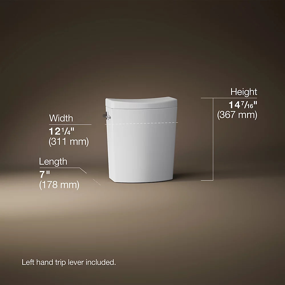 KOHLER K-19042-0 Persuade Curv Toilet Tank, Dual-Flush - White