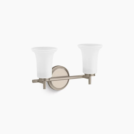 KOHLER K-38405-SC02-BNL Bellera Two-Light Sconce With Frosted Shades In Brushed Nickel