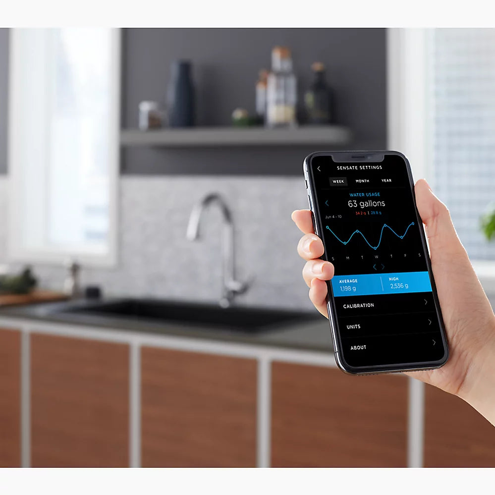 KOHLER K-72218-WB-BL Matte Black Sensate Touchless pull-down kitchen sink faucet with KOHLER Konnect and two-function sprayhead