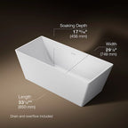 KOHLER K-25164-0 Evok 66" X 30" Freestanding Bath - White