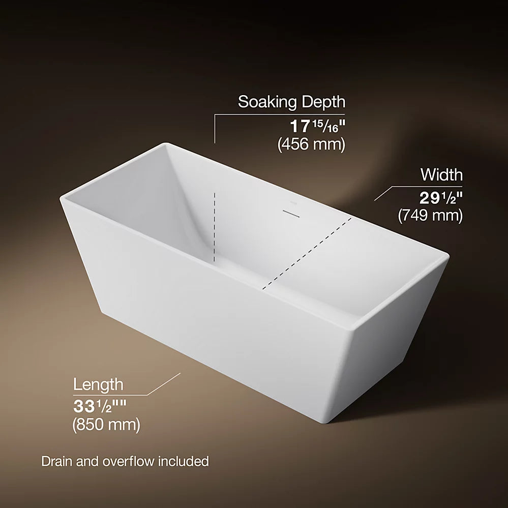 KOHLER K-25164-0 Evok 66" X 30" Freestanding Bath - White