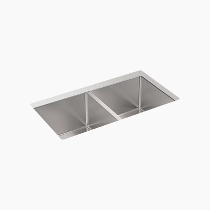 KOHLER Strive 29-1/2" undermount double-bowl kitchen sink - Stainless Steel, K-33154-NA