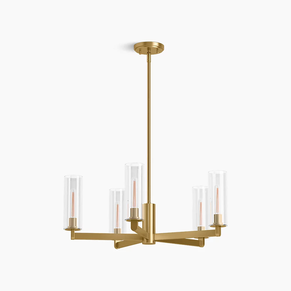 KOHLER K-35878-CH05-2GL Crue 26 in. Chandelier In Brushed Moderne Brass