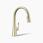 KOHLER K-22062-AF Graze Pull-Down Kitchen Sink Faucet With Three-Function Sprayhead In Vibrant French Gold