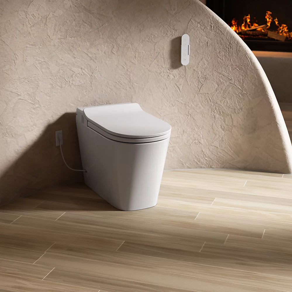 KOHLER K-28529-0 Leap One-Piece Elongated Smart Toilet with Dual-Flush, White