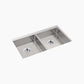 KOHLER K-33160-NA Strive 32 in. Undermount Duble-Bowl Kitchen Sink, Stainless Steel