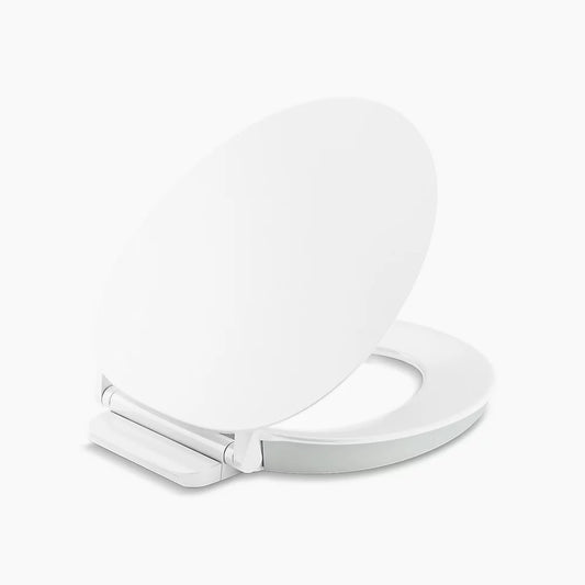 KOHLER K-57778-GCF-0 Cymbal Readylatch Quiet-Close Round-Front Toilet Seat, White