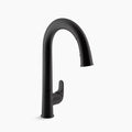 KOHLER K-72218-WB-BL Matte Black Sensate Touchless pull-down kitchen sink faucet with KOHLER Konnect and two-function sprayhead