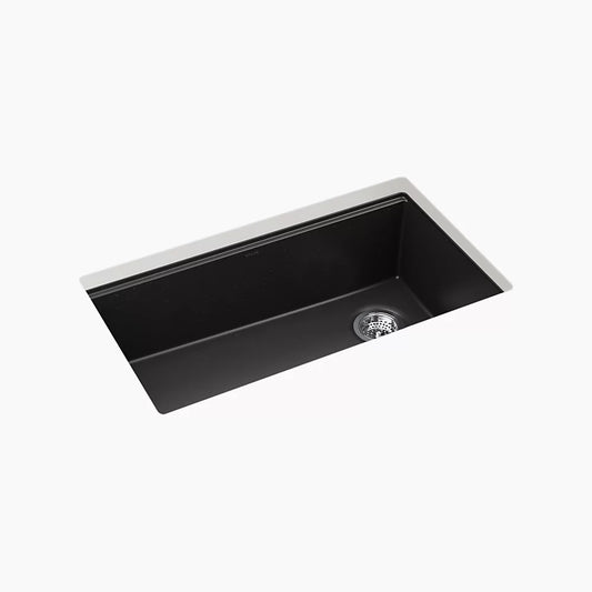 KOHLER K-33710-CM1 Billings 32-1/2 in. Undermount Single-Bowl Kitchen Sink In Matte Black