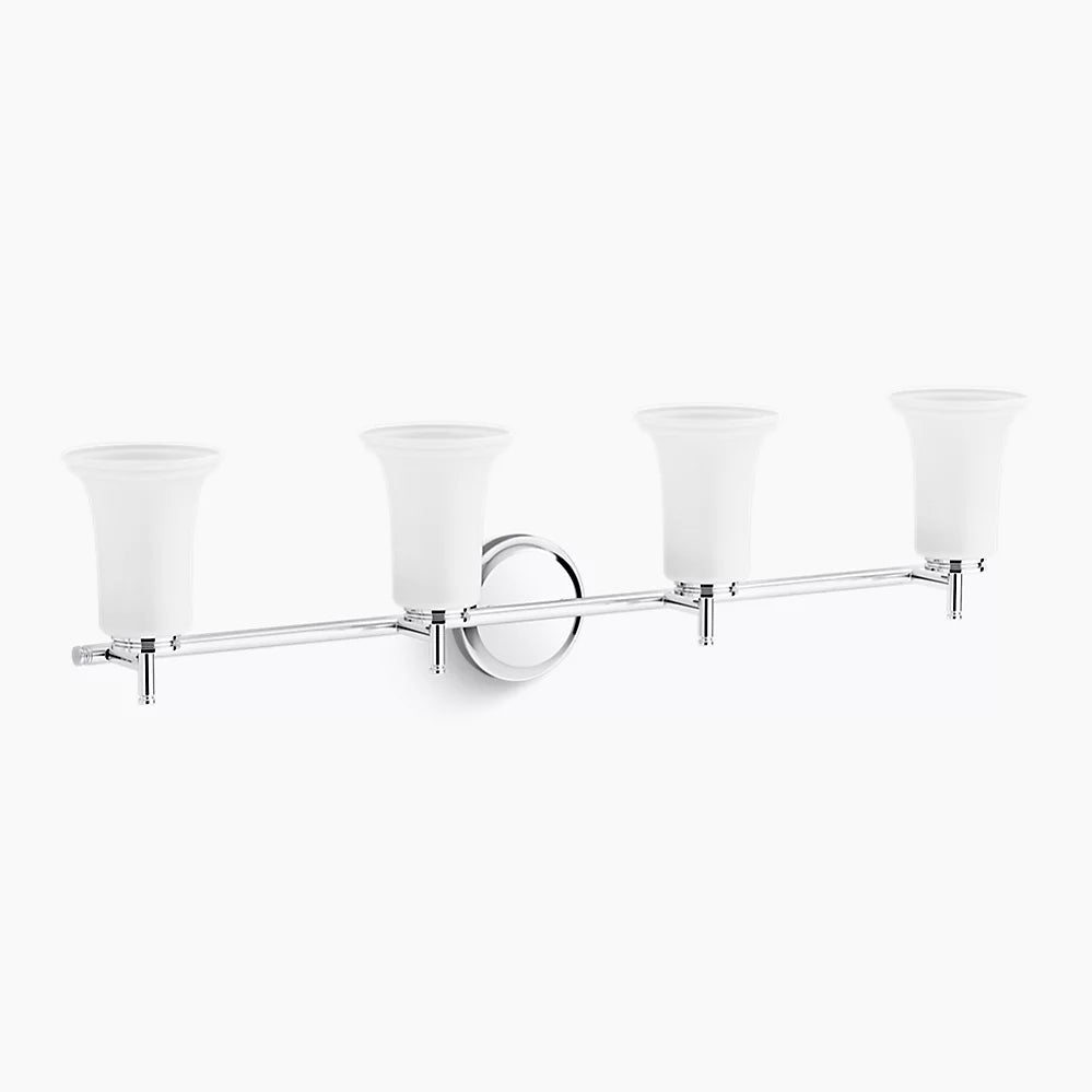 KOHLER K-38407-SC04-CPL Bellera Four-Light Sconce With Frosted Shades In Polished Chrome