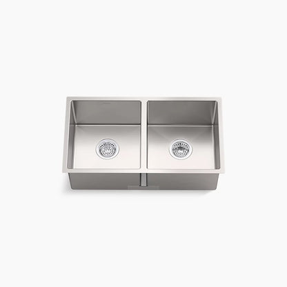 KOHLER Strive 29-1/2" undermount double-bowl kitchen sink - Stainless Steel, K-33154-NA