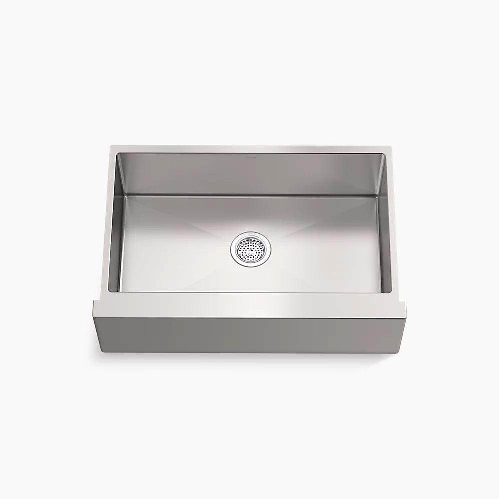 KOHLER K-33157-NA Strive 33-1/2 in. Undermount Single-Bowl Farmhouse Kitchen Sink, Stainless Steel