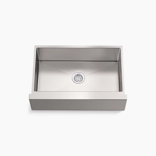 KOHLER K-33157-NA Strive 33-1/2 in. Undermount Single-Bowl Farmhouse Kitchen Sink, Stainless Steel