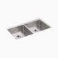 KOHLER K-33160-NA Strive 32 in. Undermount Duble-Bowl Kitchen Sink, Stainless Steel