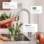 MOEN S74001SRS Tenon One-Handle High Arc Pulldown Kitchen Faucet - Spot Resist Stainless