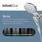 MOEN 220C3BL Verso Combination Shower with Infiniti Dial - Matte Black