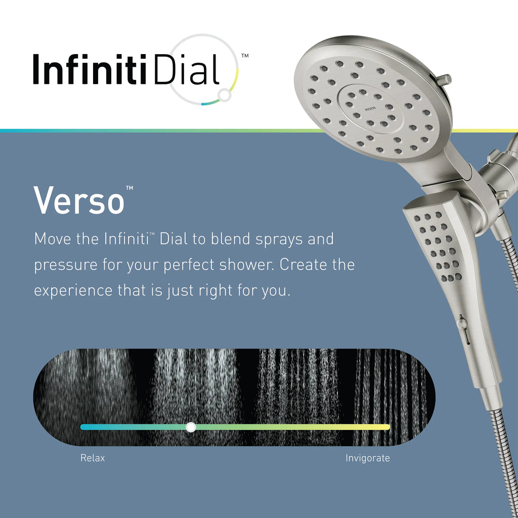 MOEN 220C2SRN  Eight-Function 7" Diameter Spray Head Standard With Handshower In Spot Resist Brushed Nickel