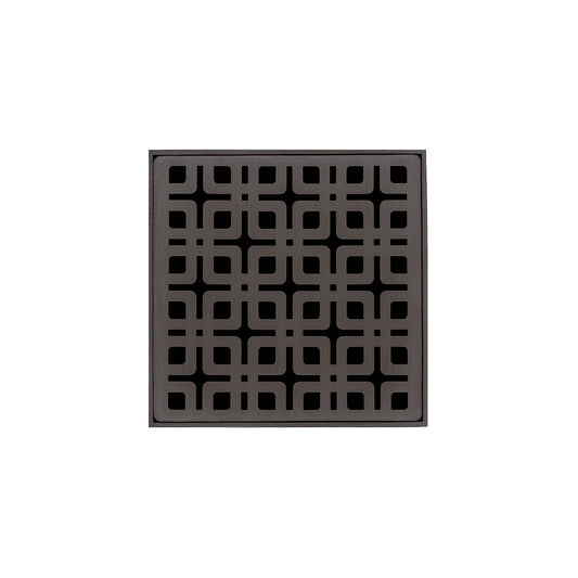 INFINITY DRAIN K 4 ORB KD 4 4" x 4" Strainer with Link Pattern Decorative Plate and 2" Throat in Oil Rubbed Bronze for KD 4