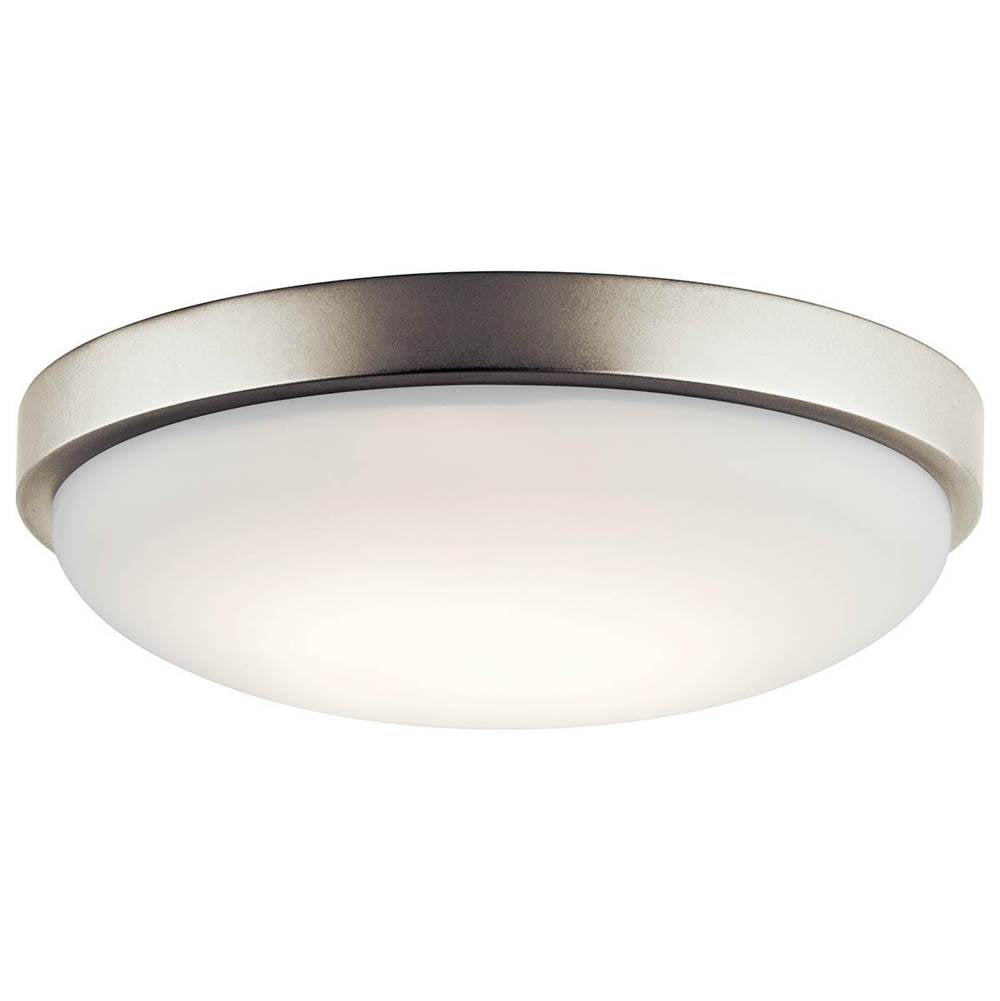KICHLER 10763NILED Ceiling Space 11.5" LED Commercial Flush Mount with White Acrylic Diffuser in Brushed Nickel