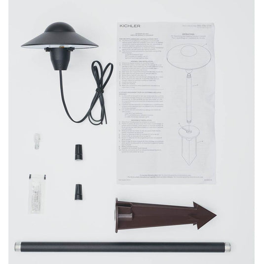 KICHLER 15470BKT 12V Cast Brass 6" Dome Path Light Textured Black