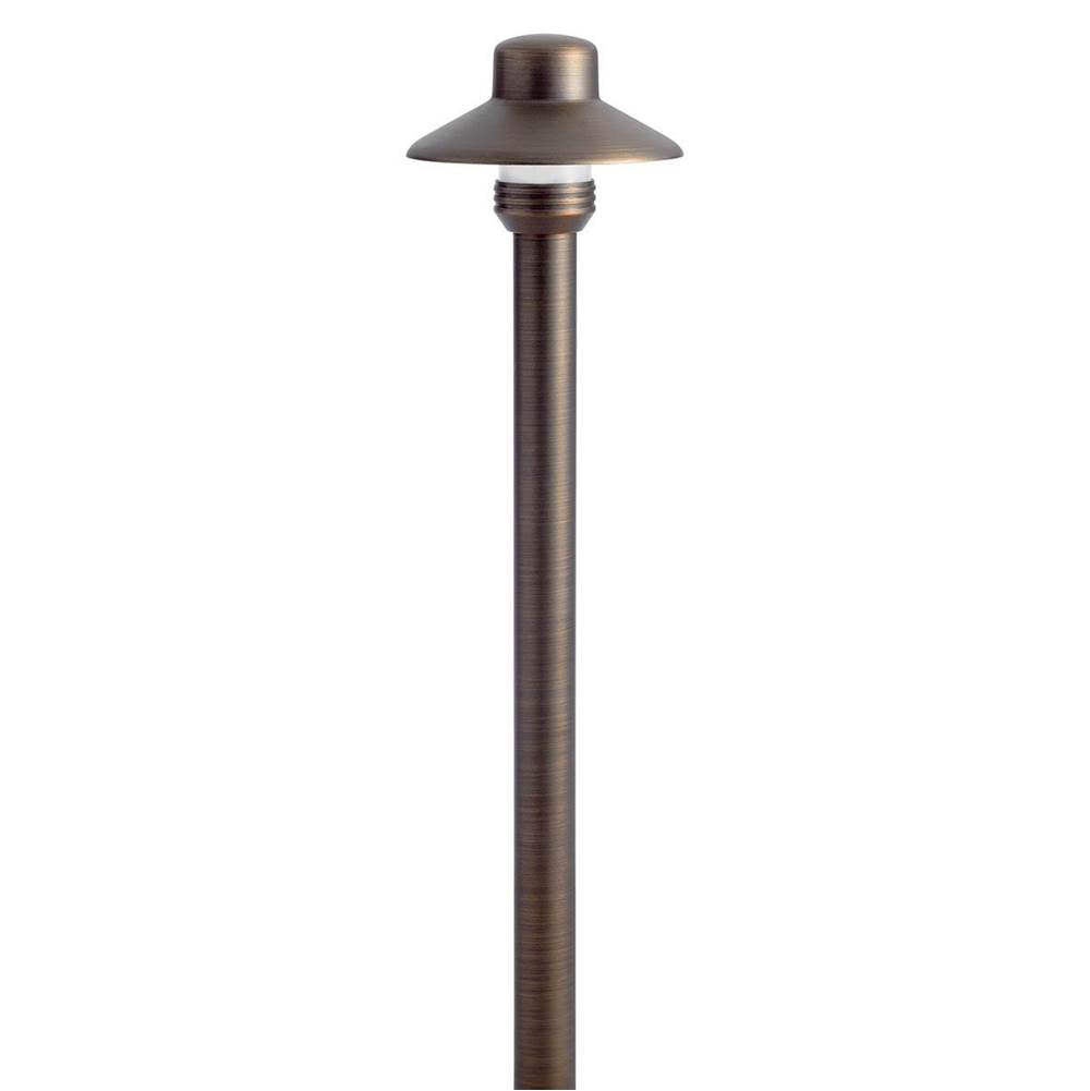 KICHLER 15506CBR 12V Brass Small Hat Dome Path Light Centennial Brass