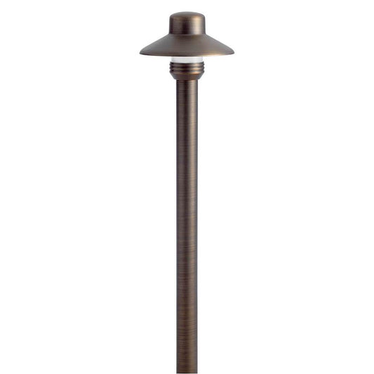 KICHLER 15506CBR 12V Brass Small Hat Dome Path Light Centennial Brass