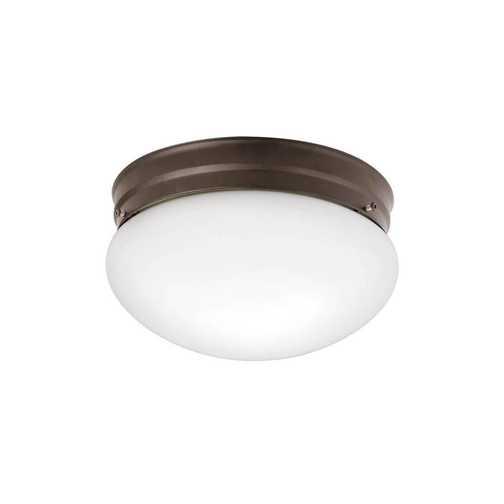 KICHLER 209OZ Ceiling Space 9" 2 Light Flush Mount with White Globe in Olde Bronze