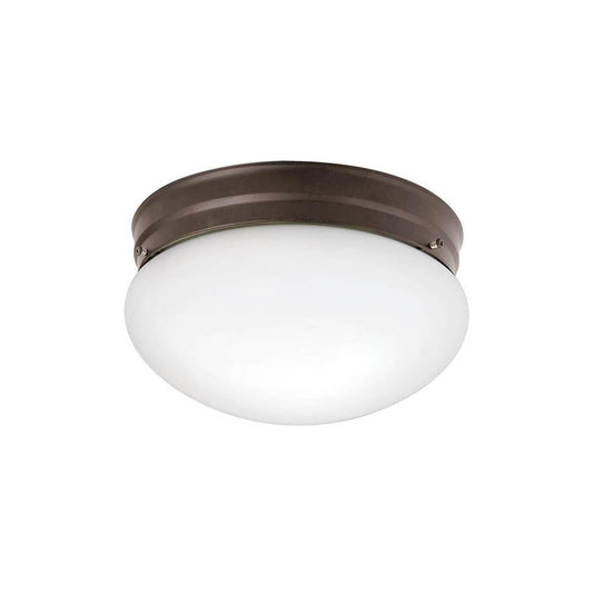 KICHLER 209OZ Ceiling Space 9" 2 Light Flush Mount with White Globe in Olde Bronze