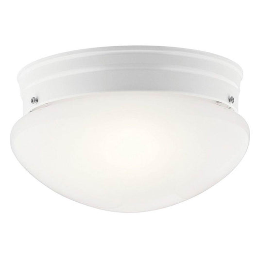 KICHLER 209WH Ceiling Space 9" 2 Light Flush Mount with White Globe in White