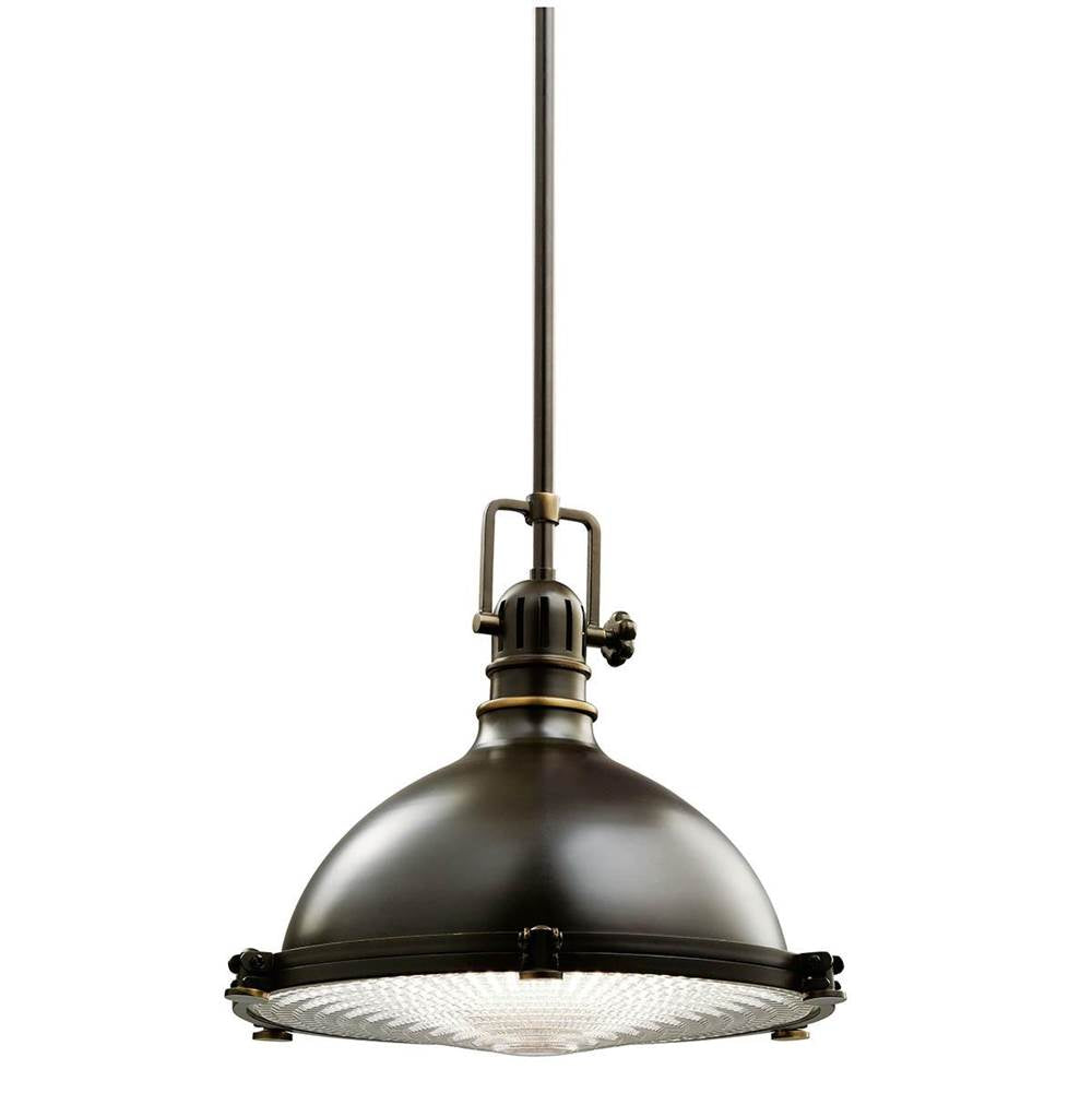 KICHLER 2666OZ Hatteras Bay 12" 1 Light Pendant with Clear Fresnel Lens Olde Bronze