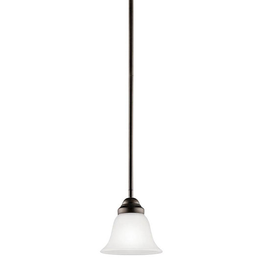 KICHLER 2693OZ Wynberg 6" 1 Light Mini Pendant with Satin Etched Glass in Olde Bronze